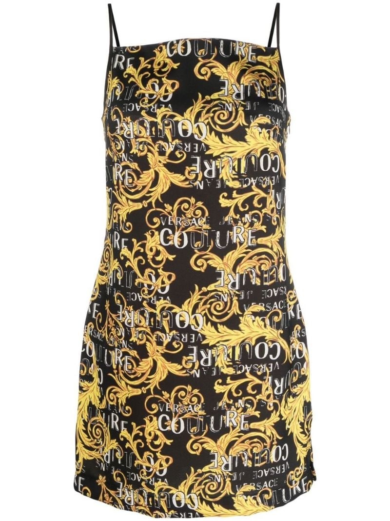 logo print sleeveless minidress - 1