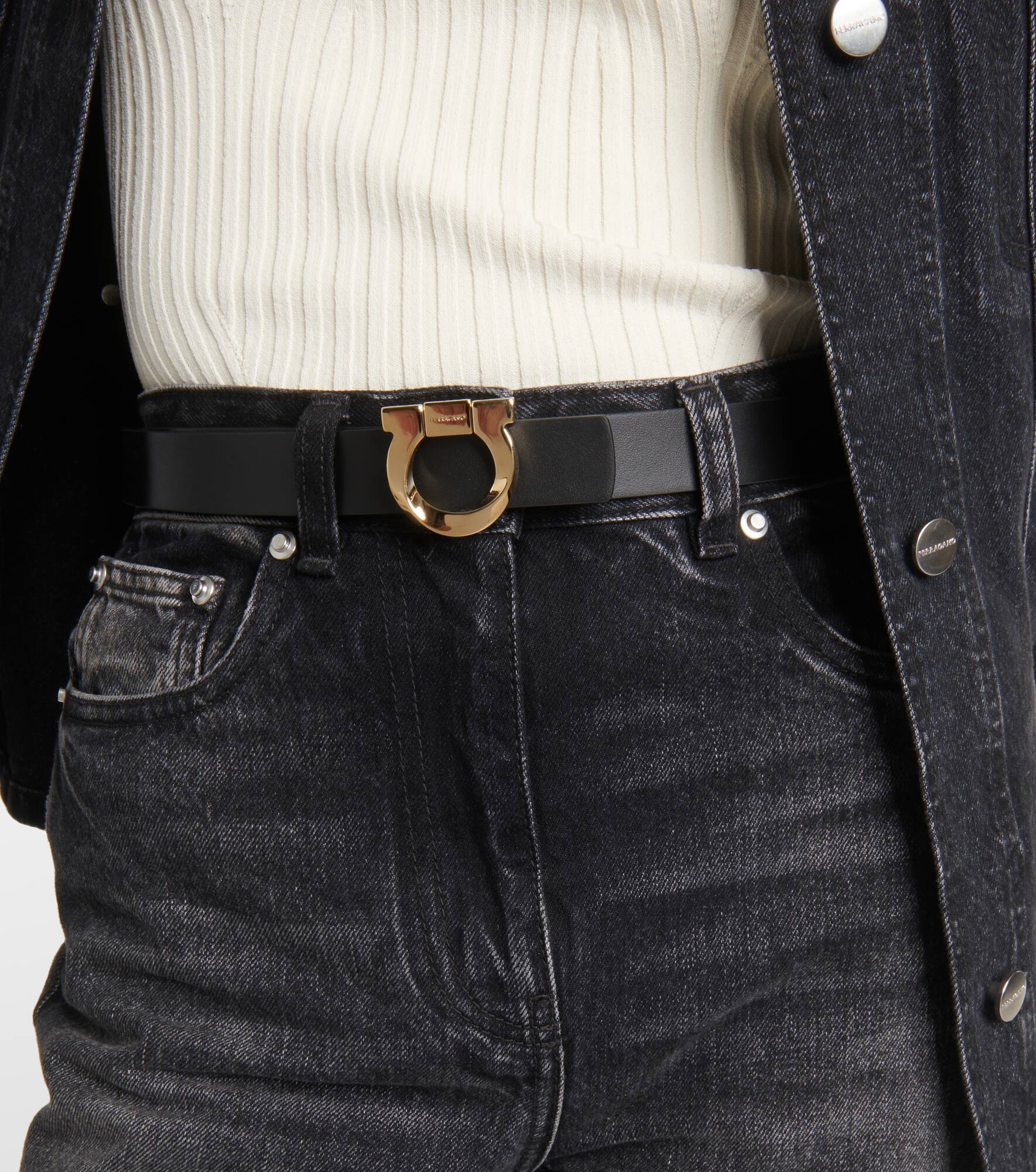 Gancini reversible leather belt - 2