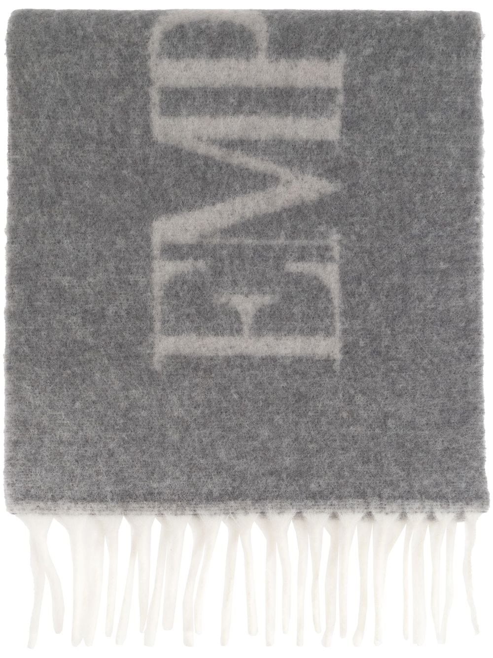 logo-jacquard alpaca scarf - 1