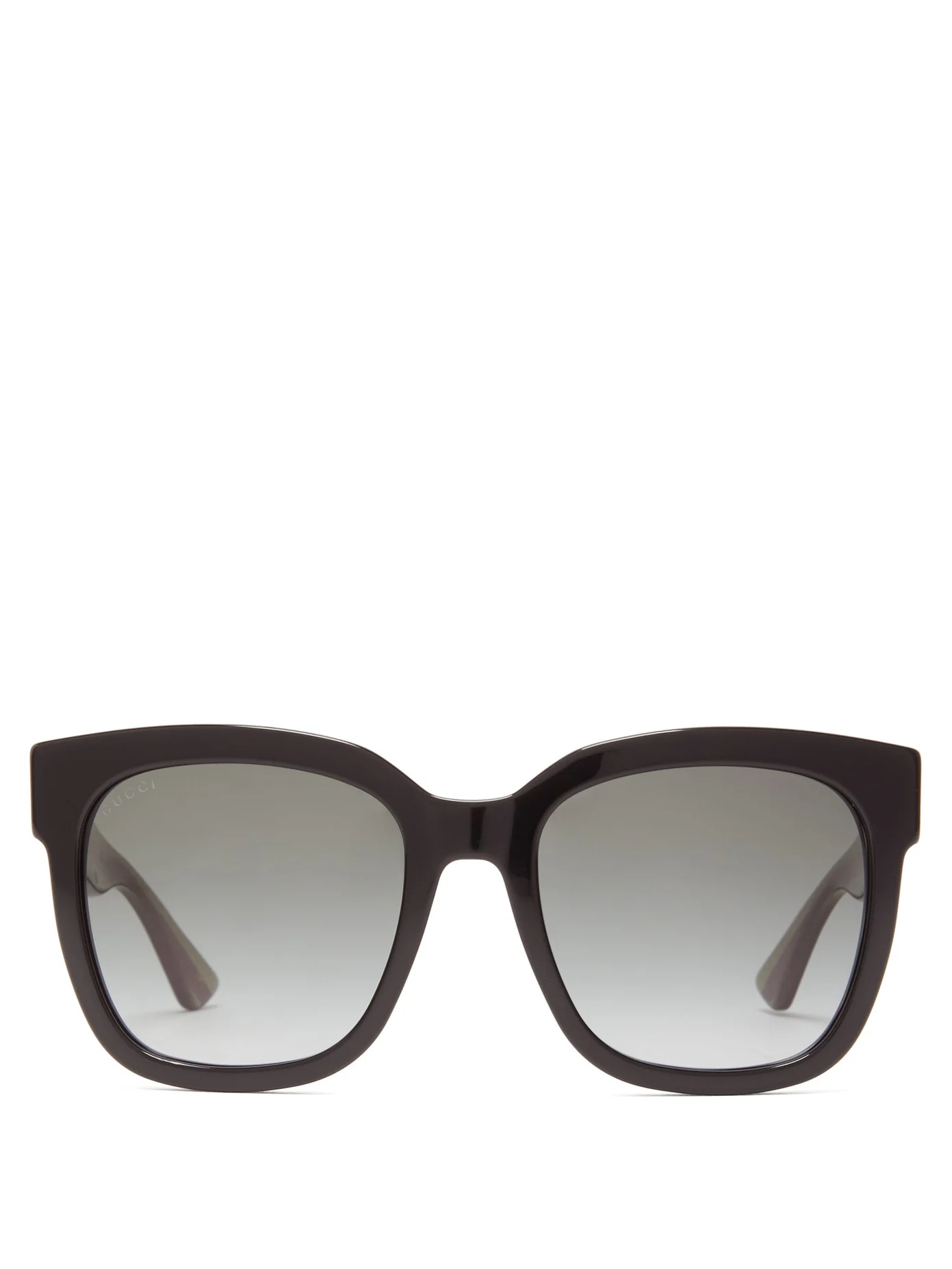 Square Web-stripe glittered-acetate sunglasses - 1