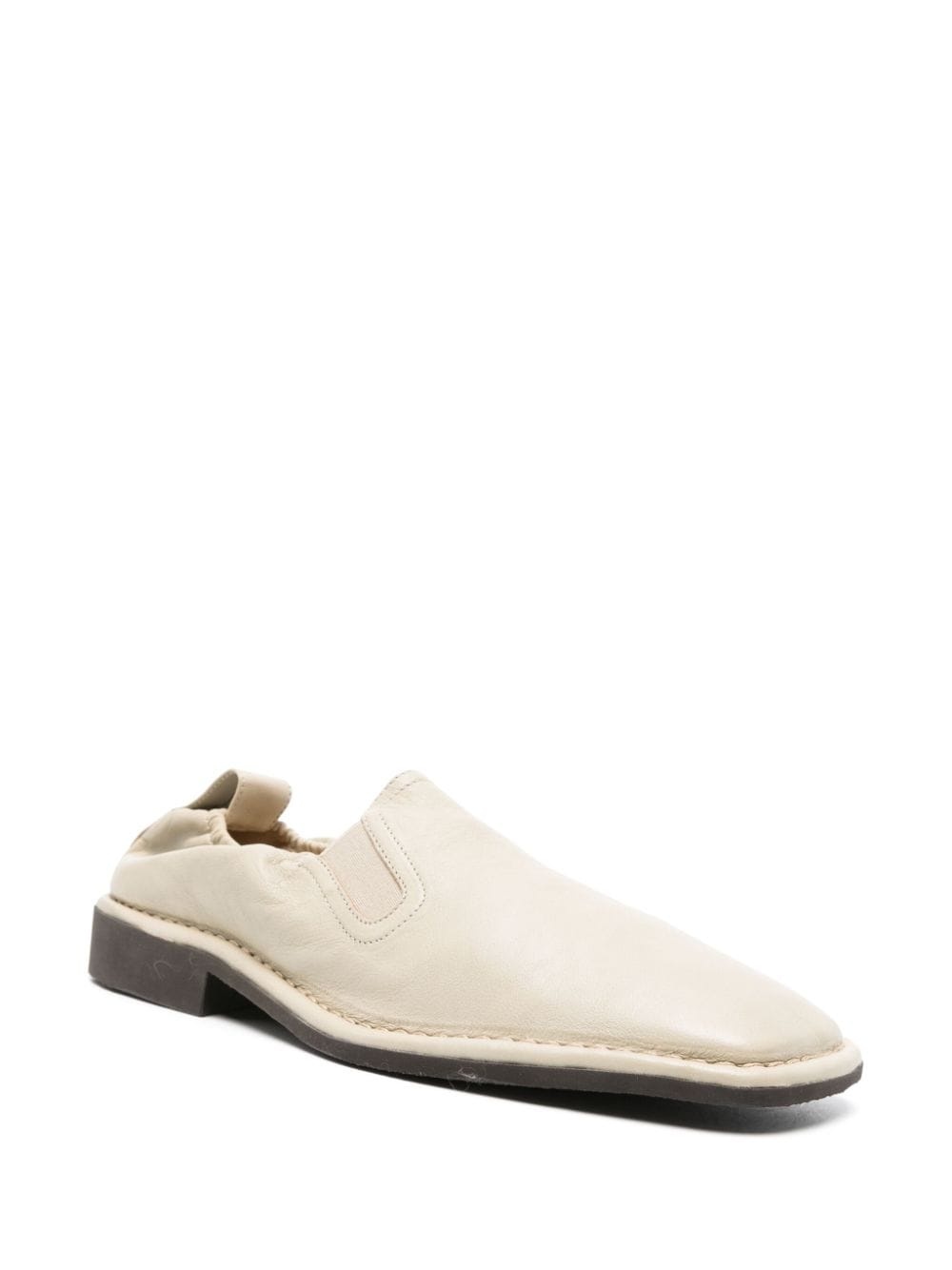 square-toe leather loafers - 2