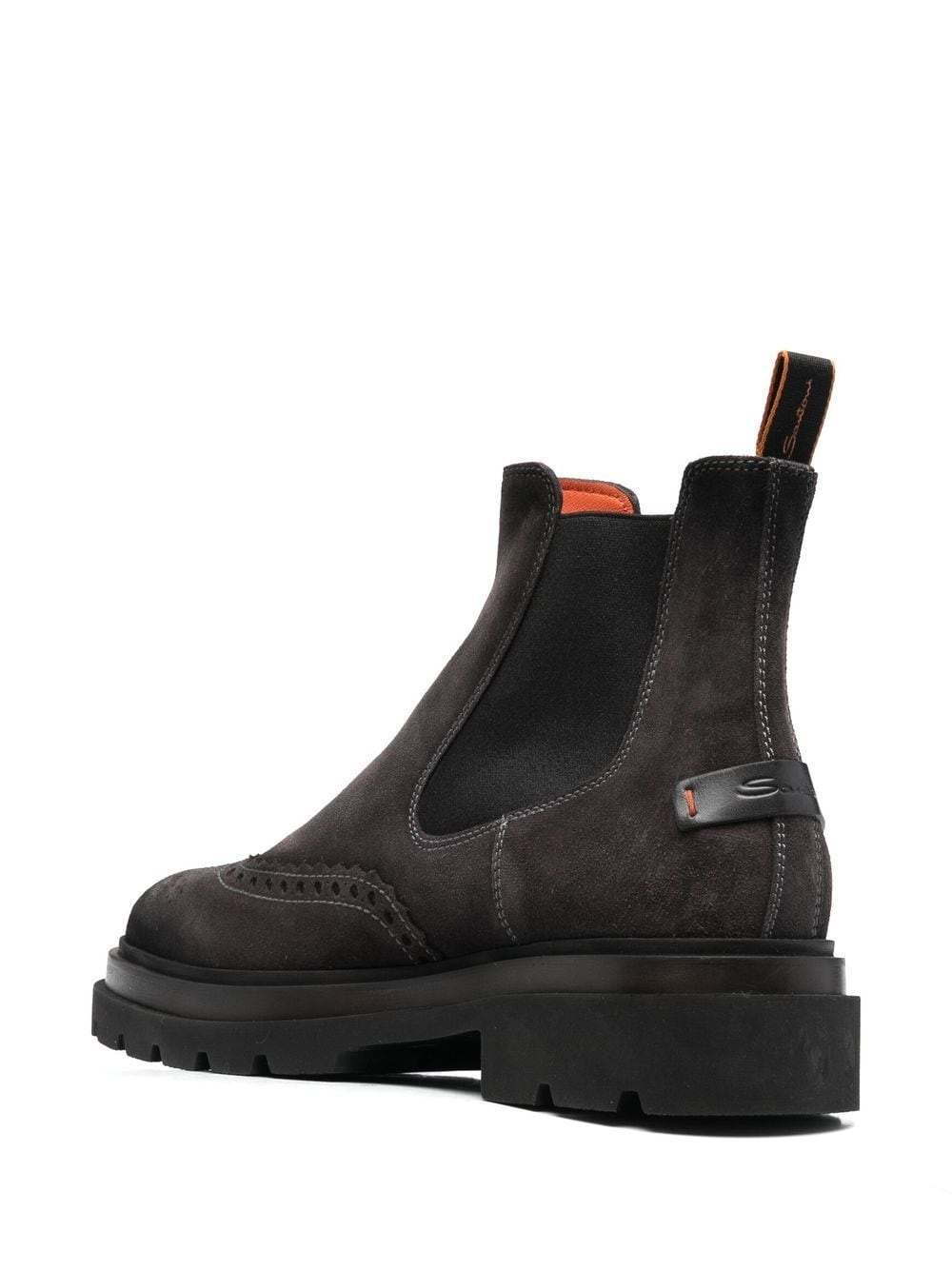 brogue-detail suede boots - 3