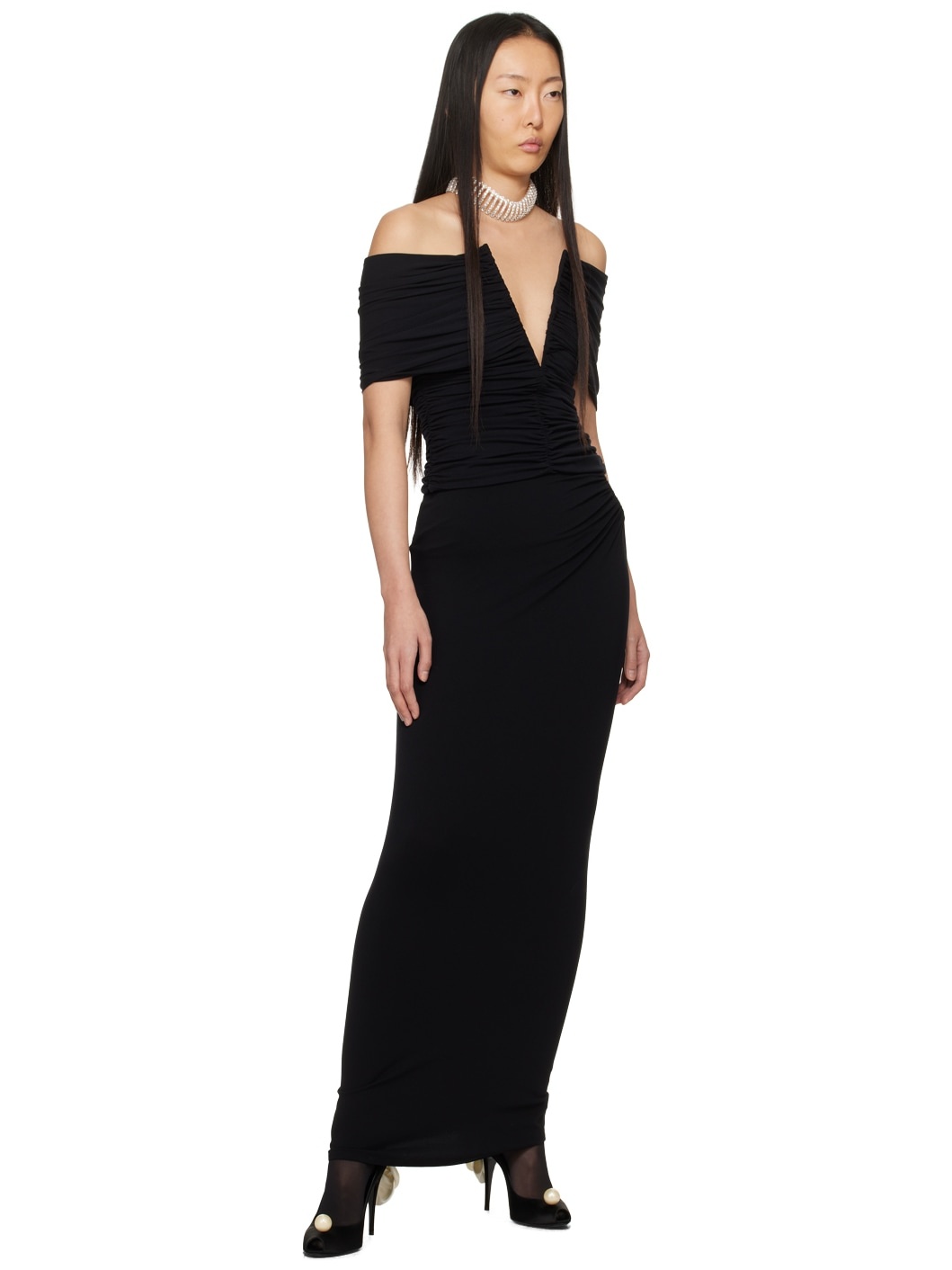 【関税込み】MAGDA BUTRYM HIP PLUNGE MAXI SKIRT Black Hip Plunge Maxi Skirt by Magda Butrym on Sale