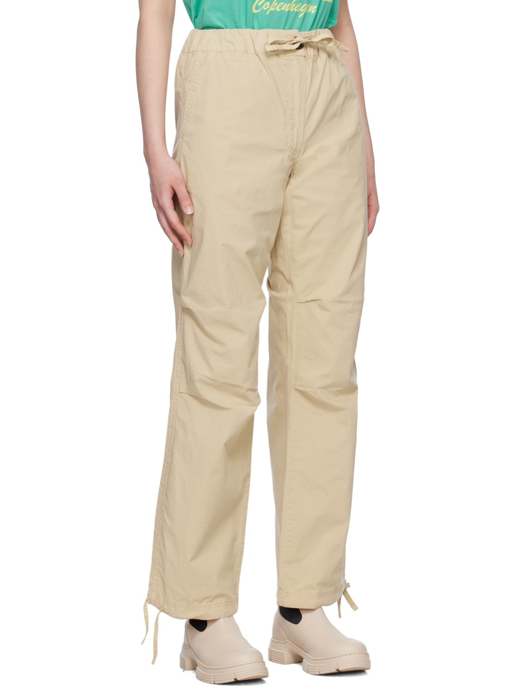 Khaki Drawstring Trousers - 2