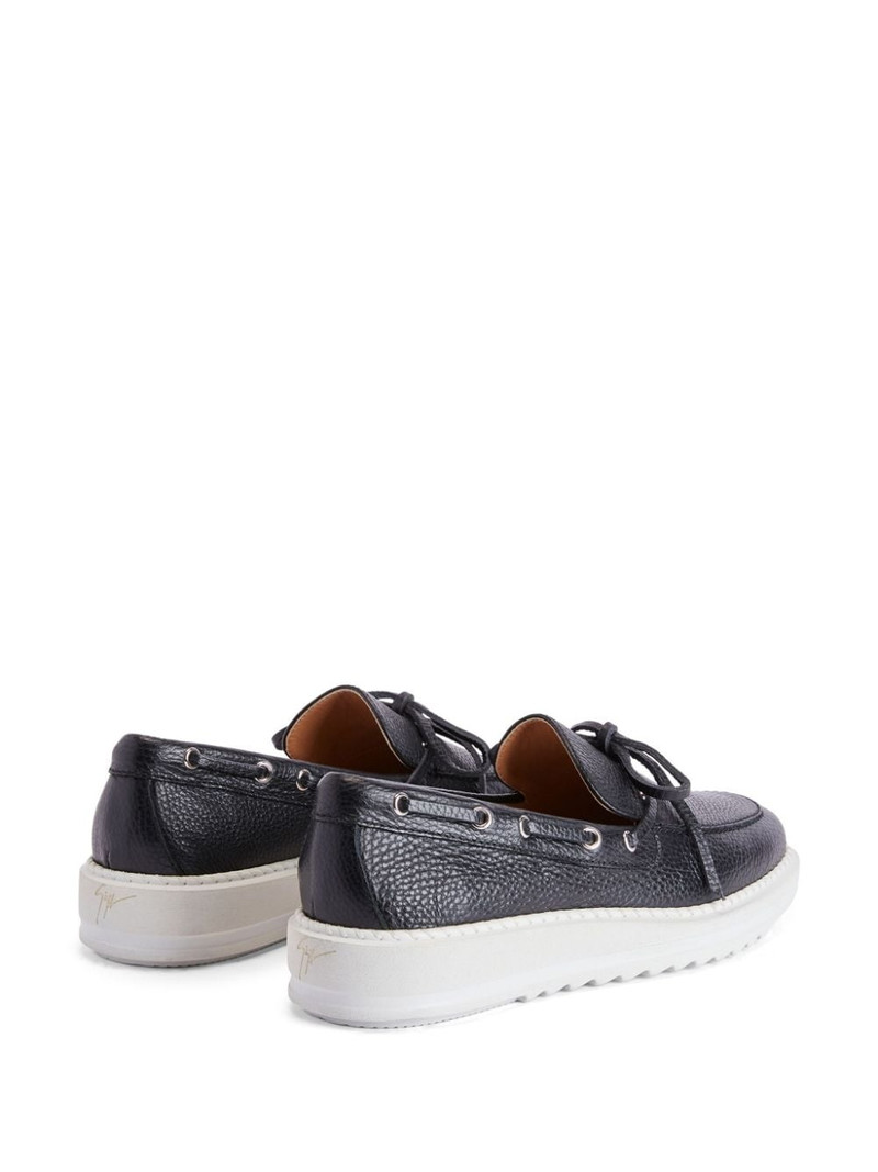 Alfred grained-leather boat shoes 3