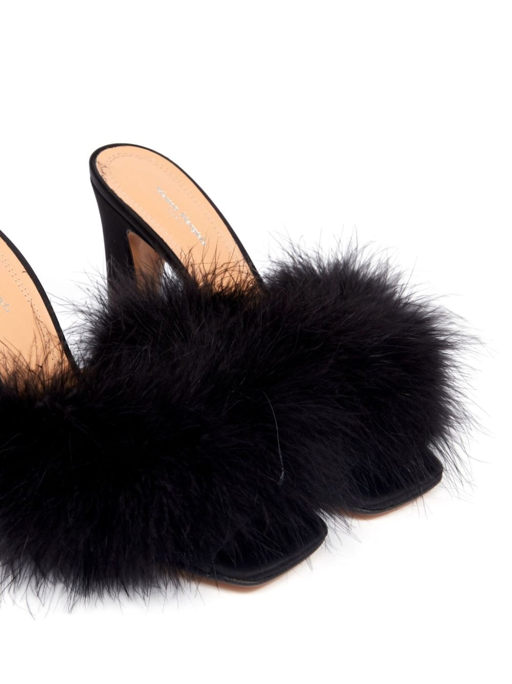 90mm feather-embellished mules - 5