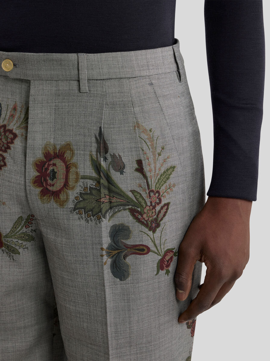 PRINTED WOOL TROUSERS - 3