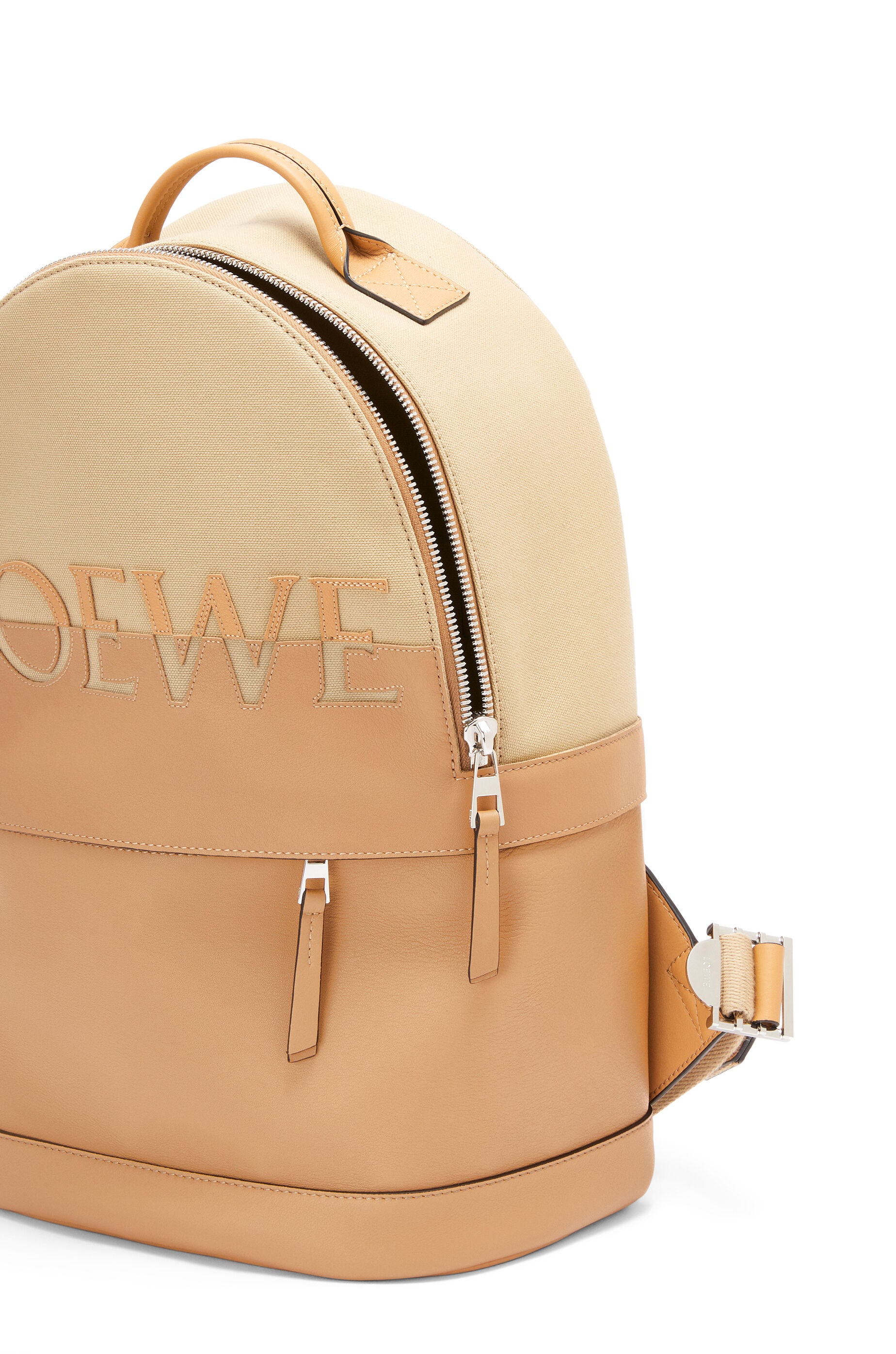 Signature Round backpack in canvas and classic calfskin - 6
