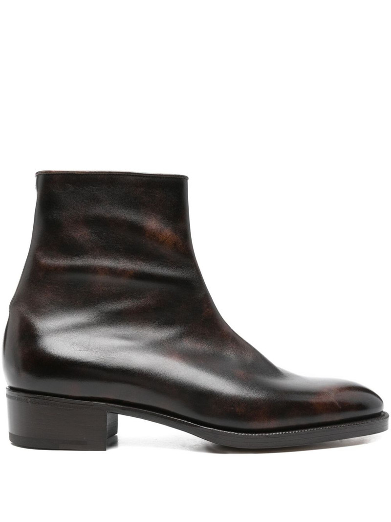 leather zipped ankle boots 1