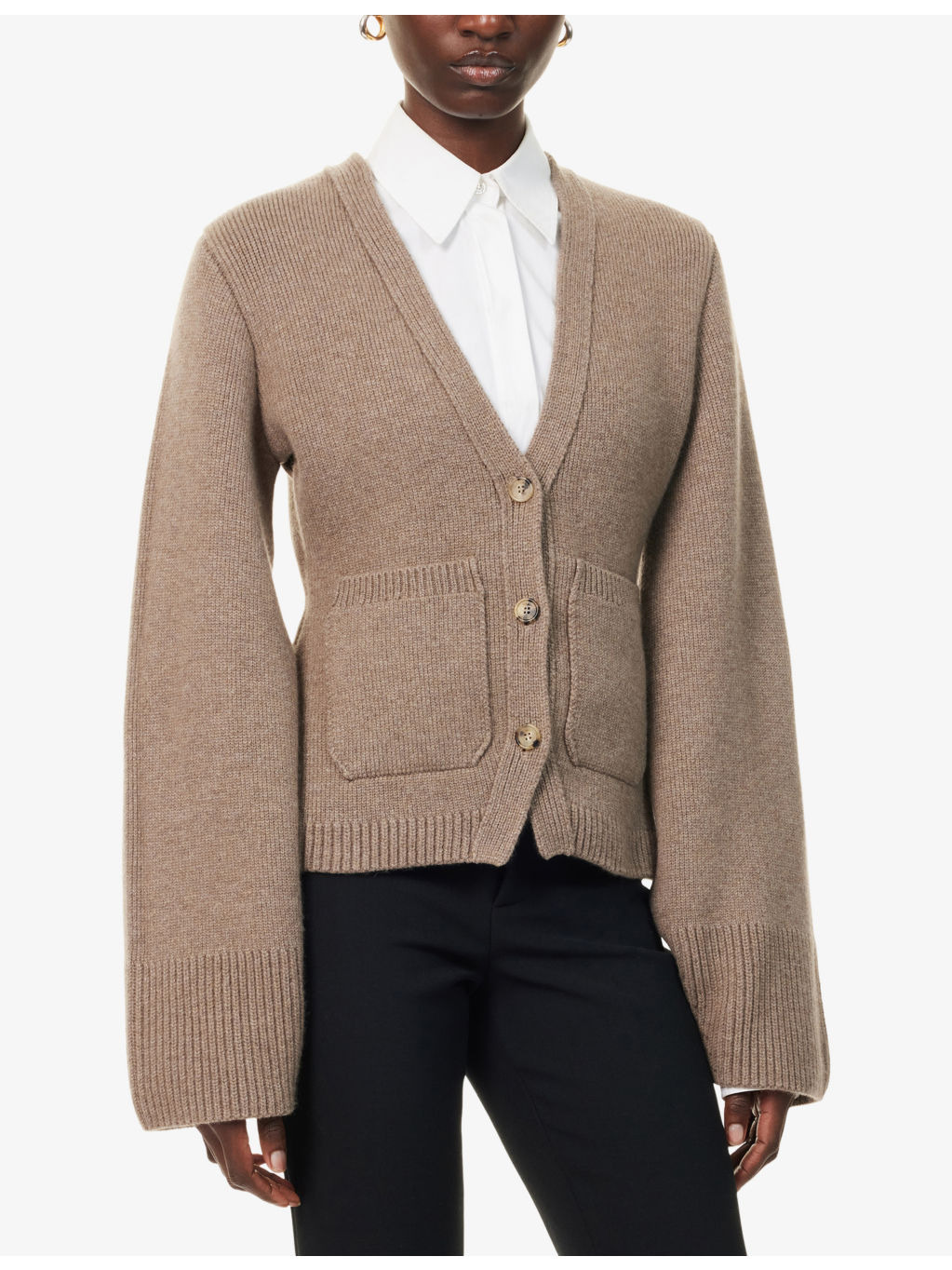 Scarlet V-Neck Cashmere Cardigan - 3