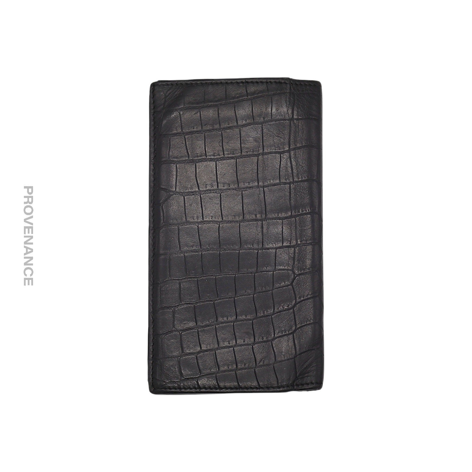 Saint Laurent Paris SLP Long Wallet - Black Croc Leather - 2
