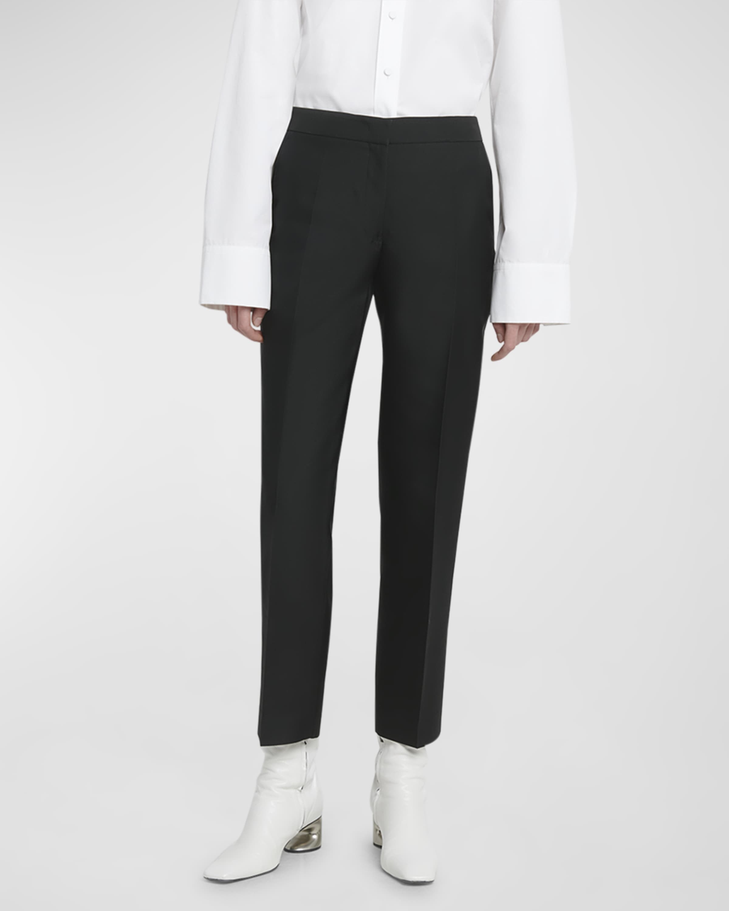 Mid-Rise Straight-Leg Ankle Trousers - 2