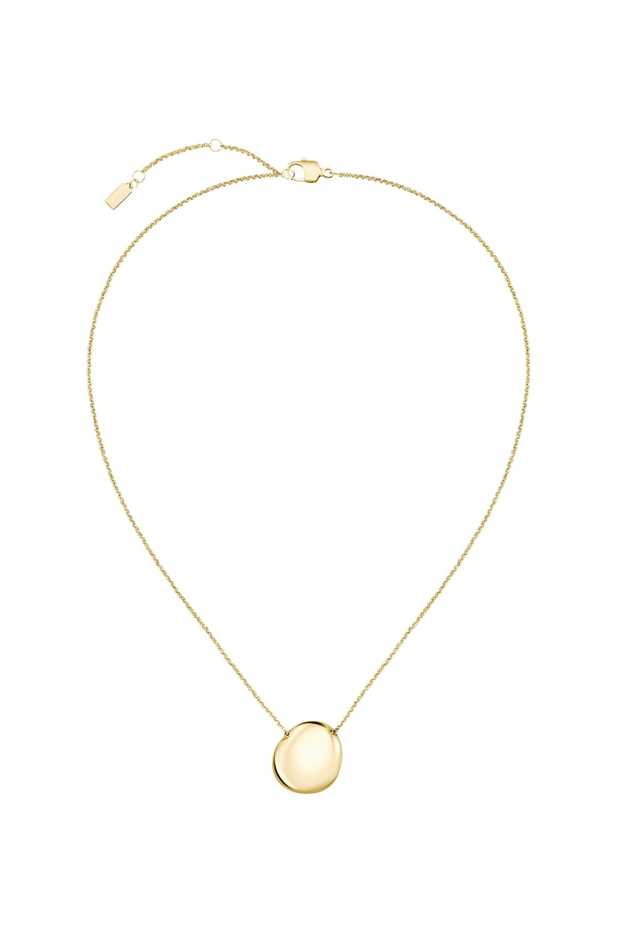 GOLD-TONE NECKLACE WITH PEBBLE-STYLE PENDANT - 3