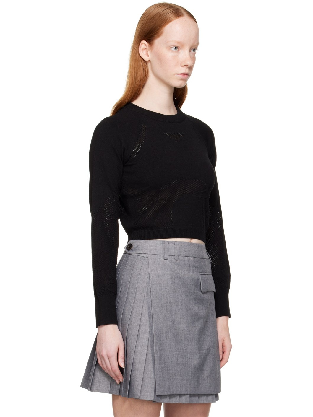 Black Perforated Sport Top - 2