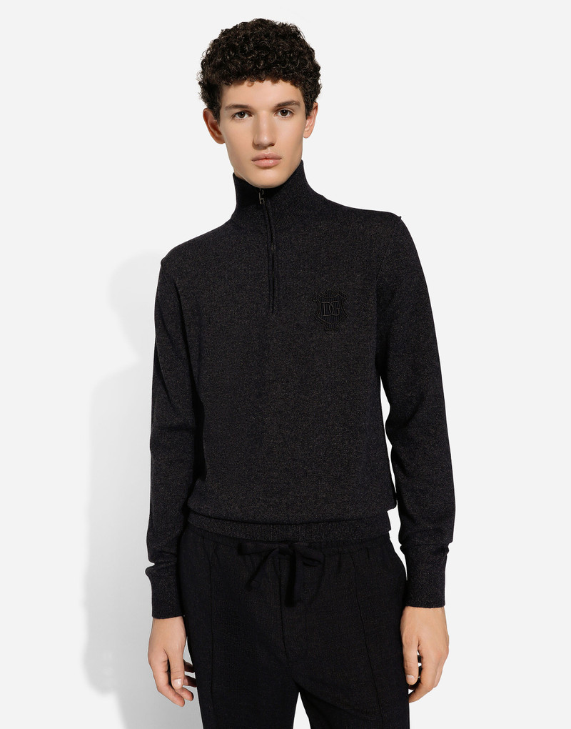 Zip-up cashmere turtle-neck sweater 4