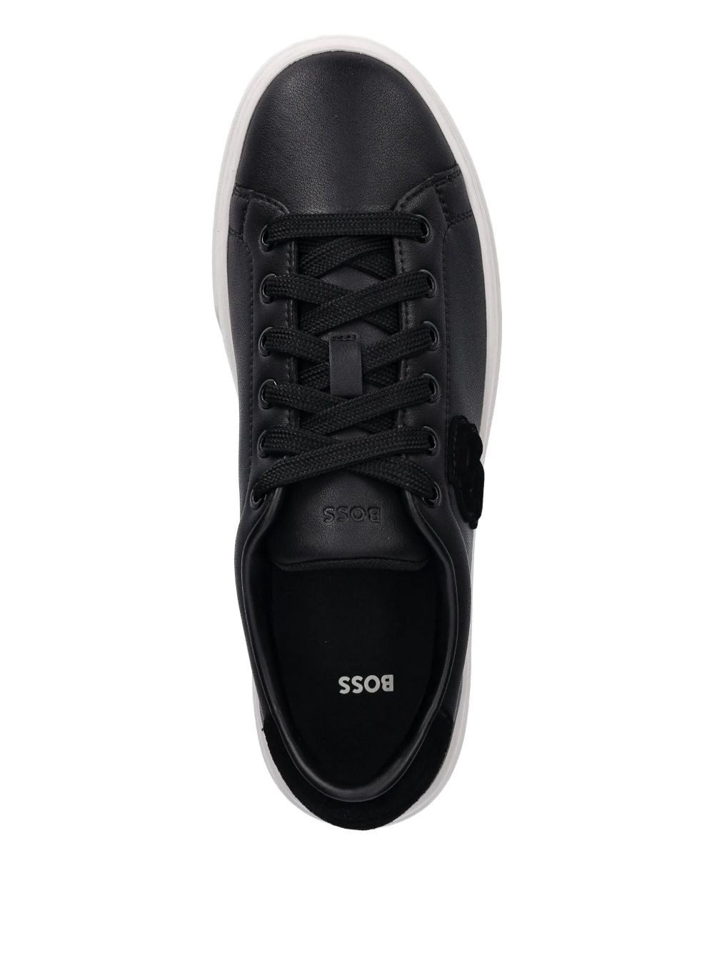 logo-plaque lace-up sneakers - 3