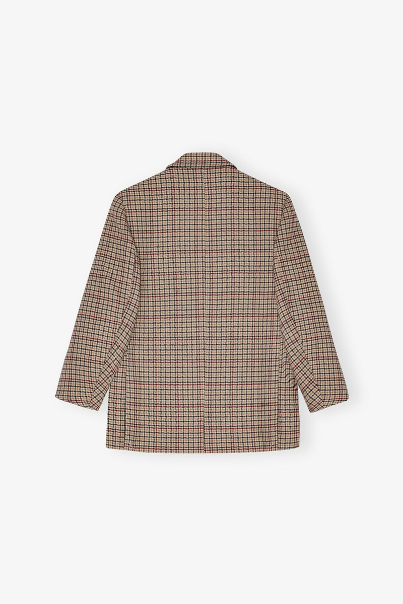 GANNI CHECK BOXY BLAZER outlook