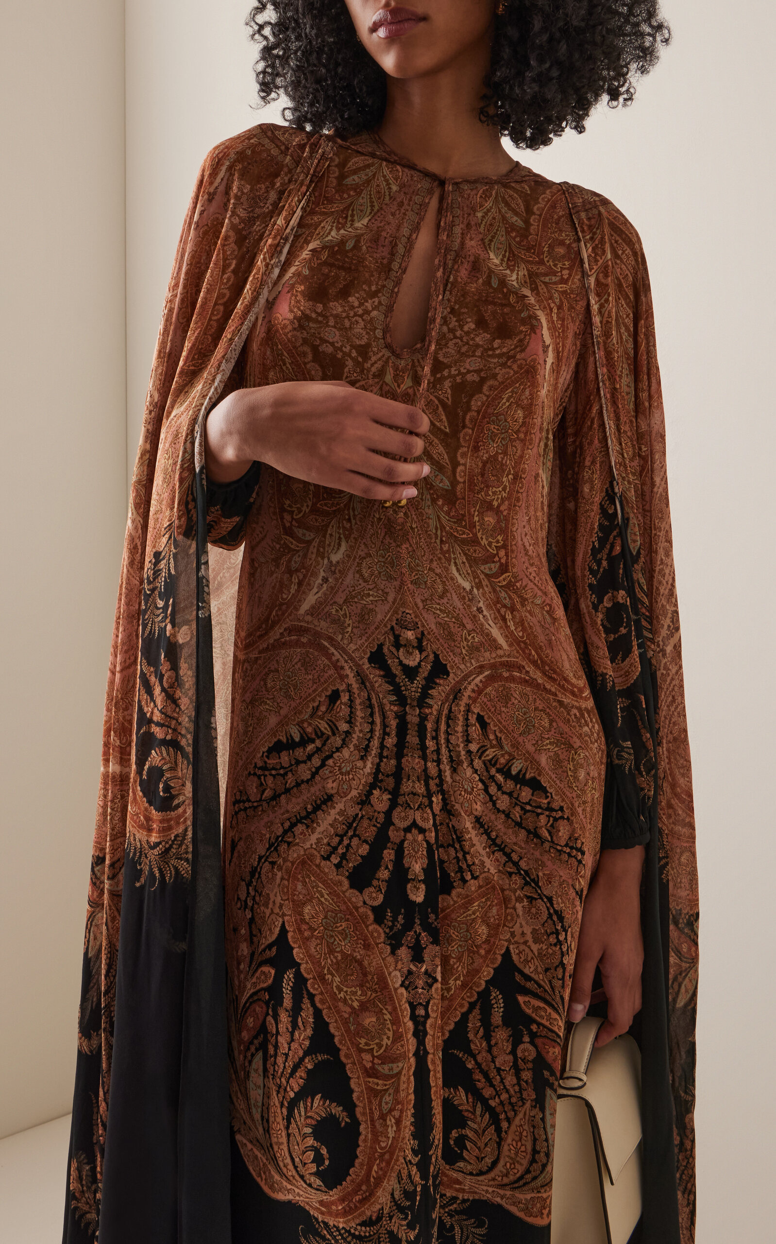 Hypnotic Paisley Maxi Cape Dress multi - 3
