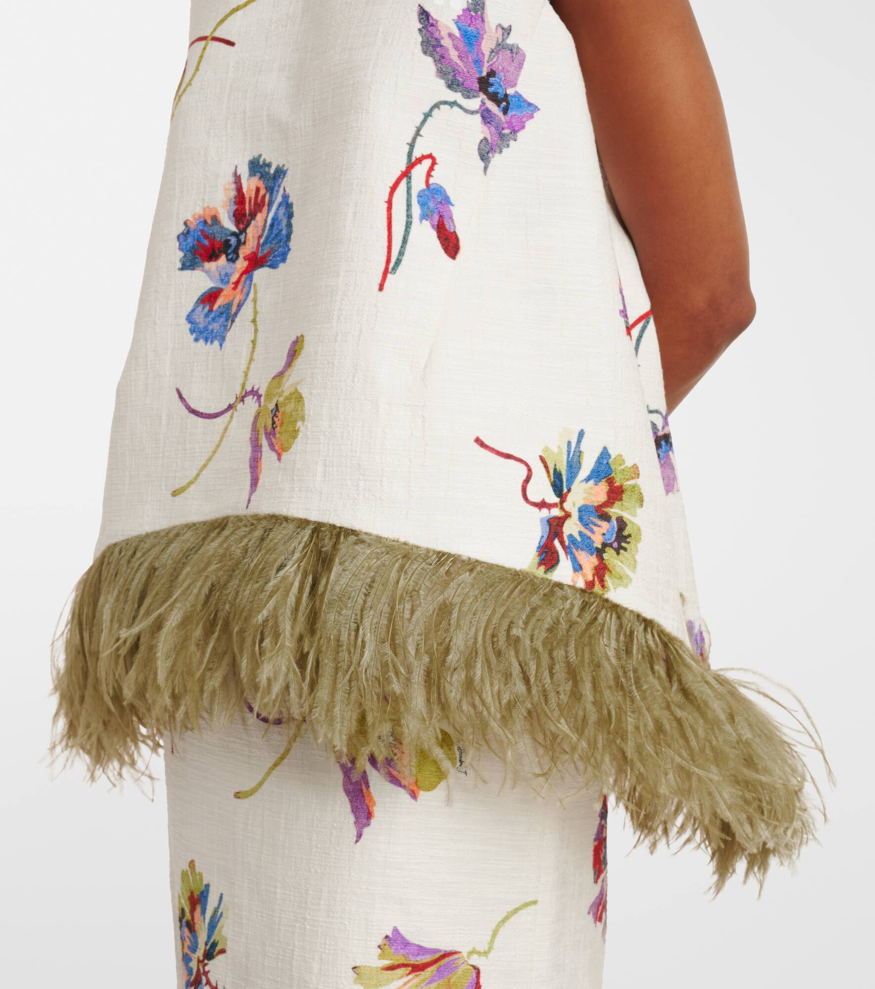 La Scala feather-trimmed cotton top - 5