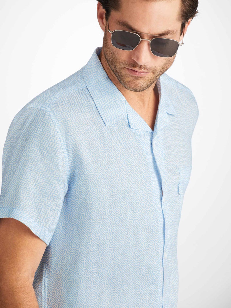 Men's Shirt Milan 24 Linen Blue - 3