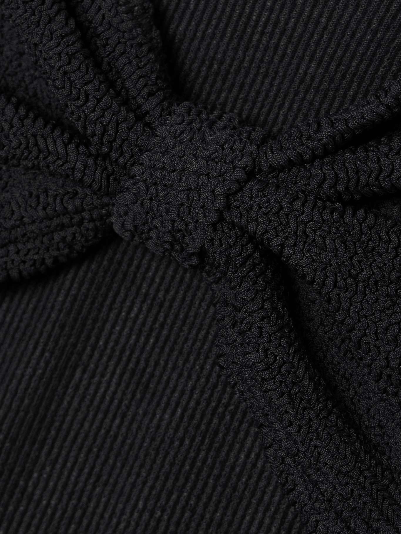 Alana strapless cutout seersucker swimsuit Black - 4