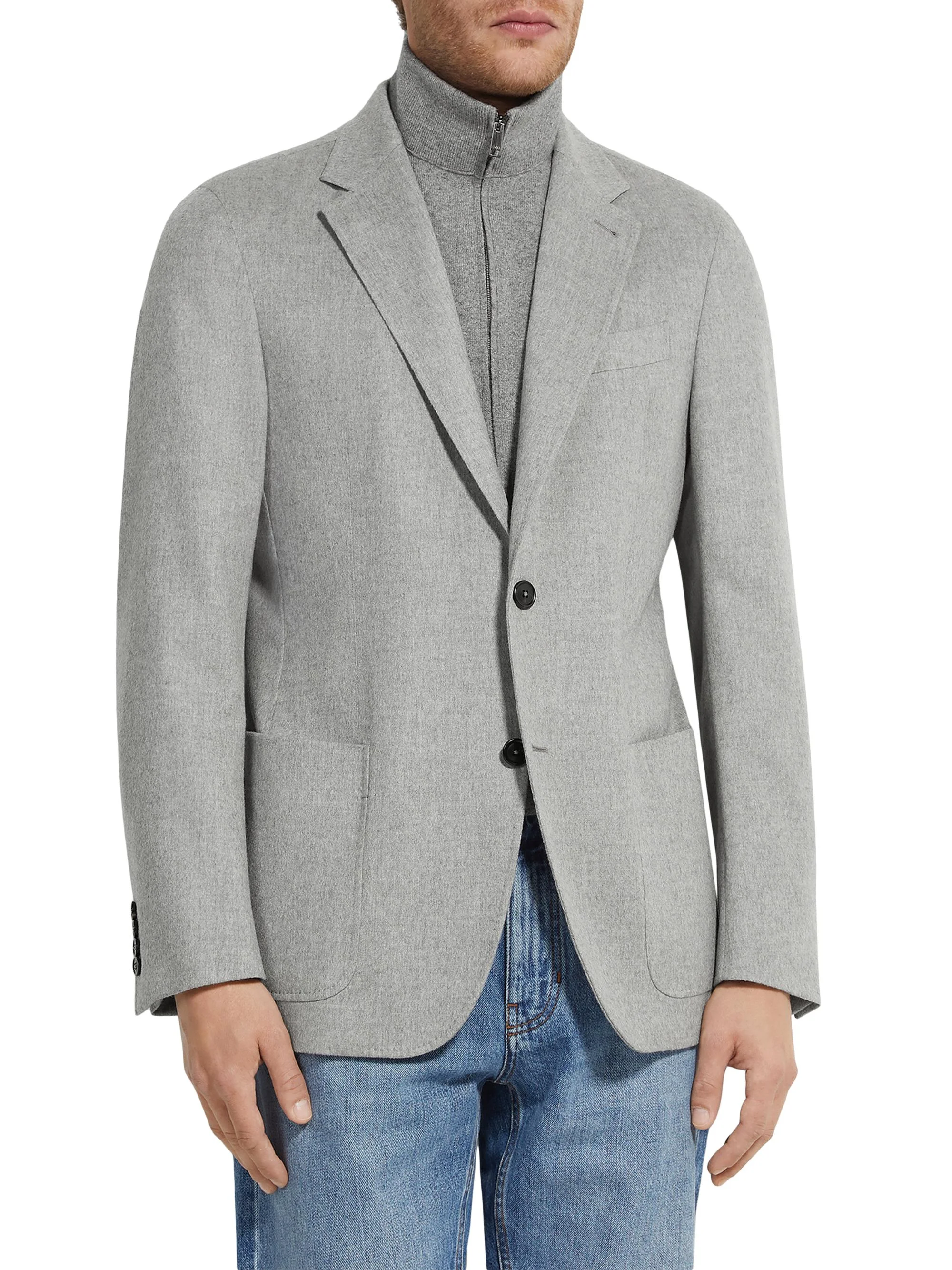 Men's Oasi Cashmere Jacket - Grey - 1