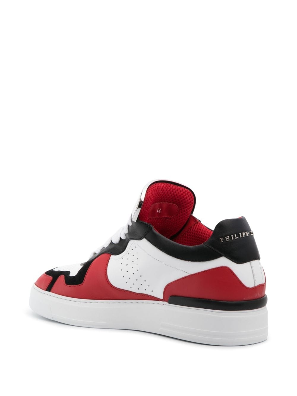 logo-plaque panelled sneakers - 3