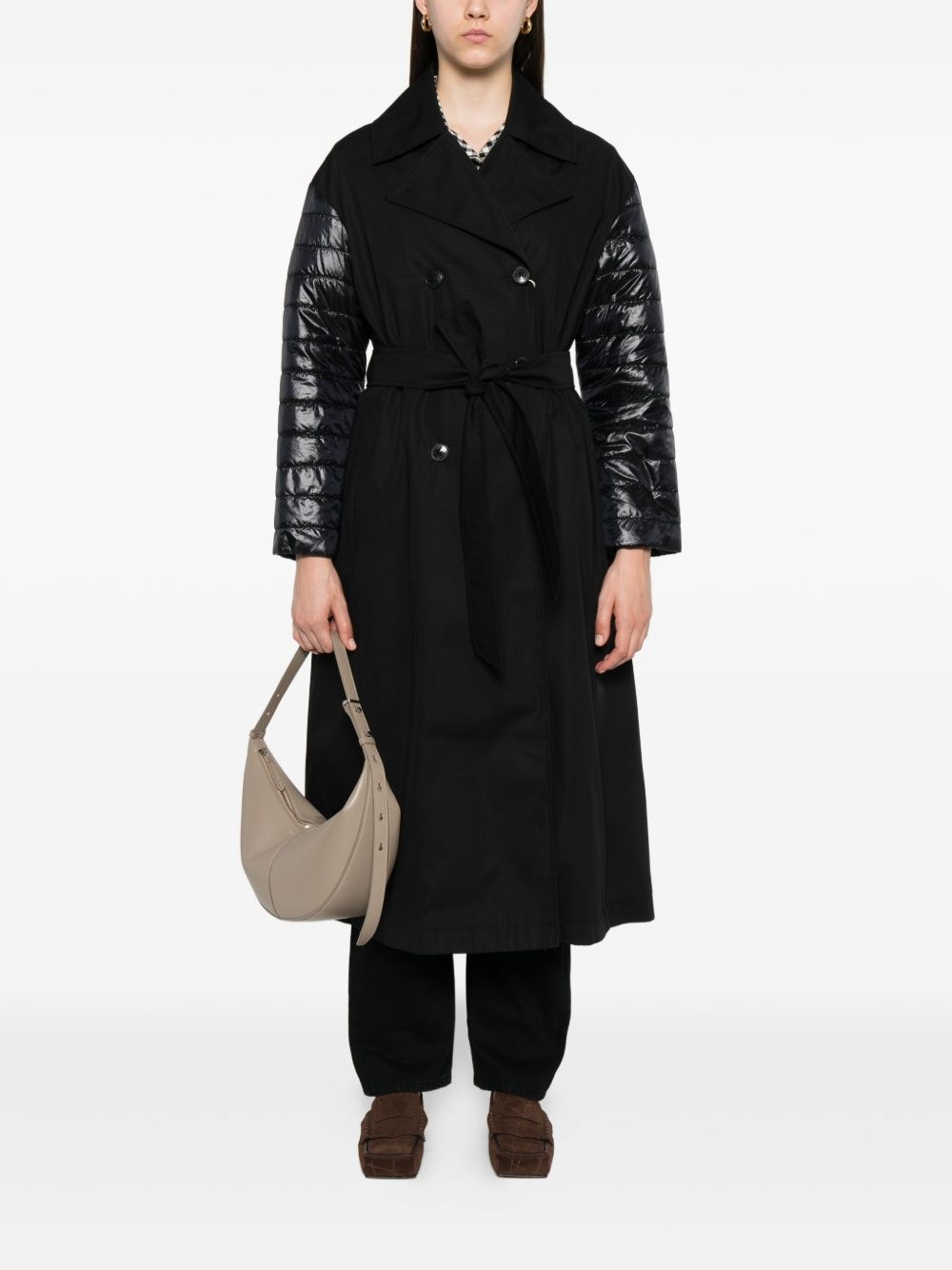 double-breasted quilted coat - 2