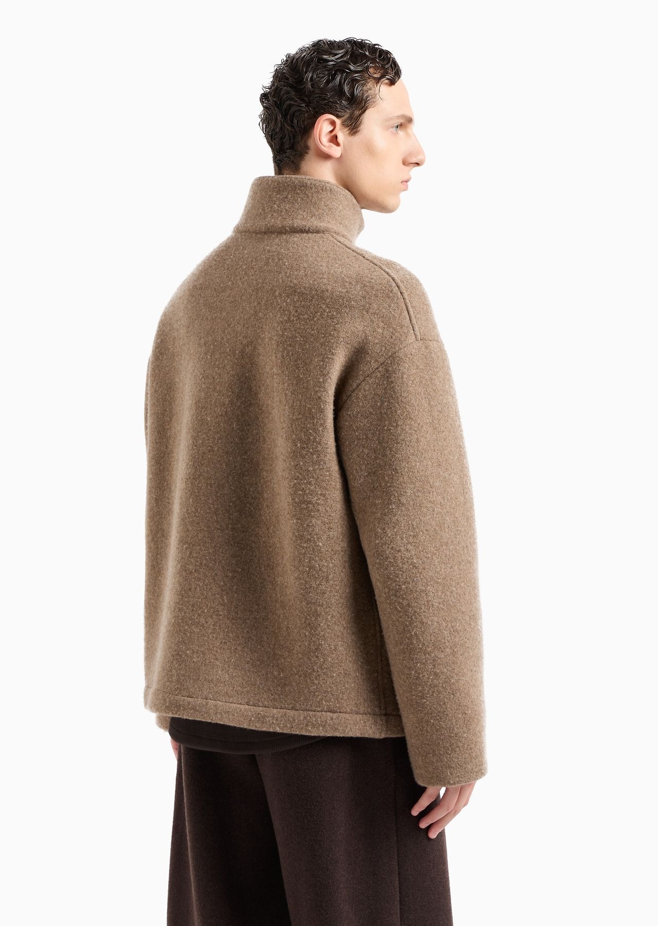 Fulled wool and cashmere cloth blouson - 3