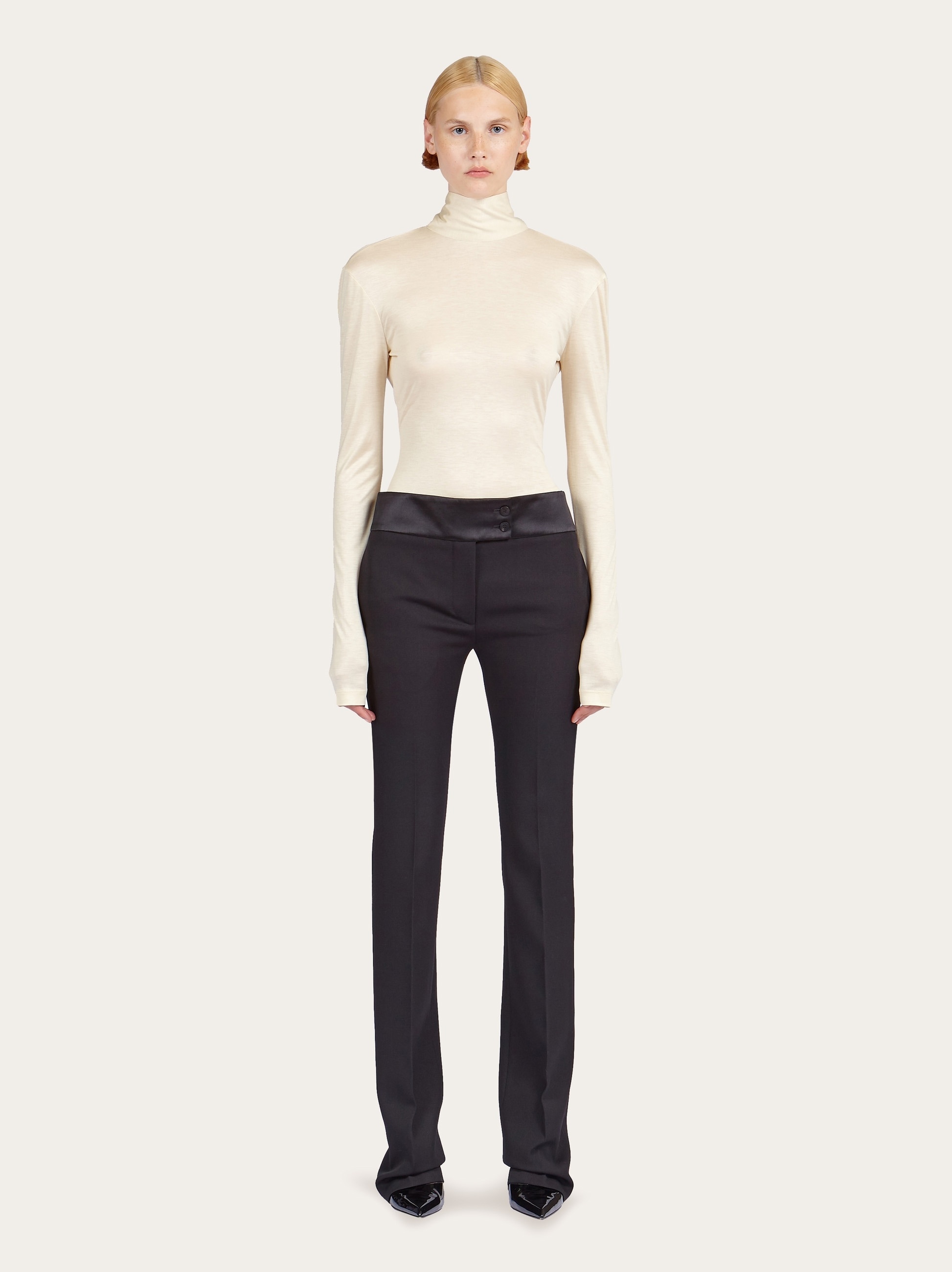 Jersey turtleneck with low cut back - 5