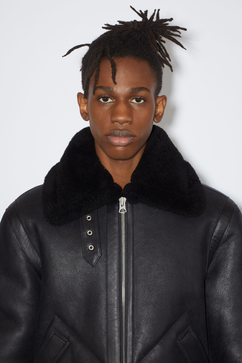 Shearling aviator jacket - Black 6