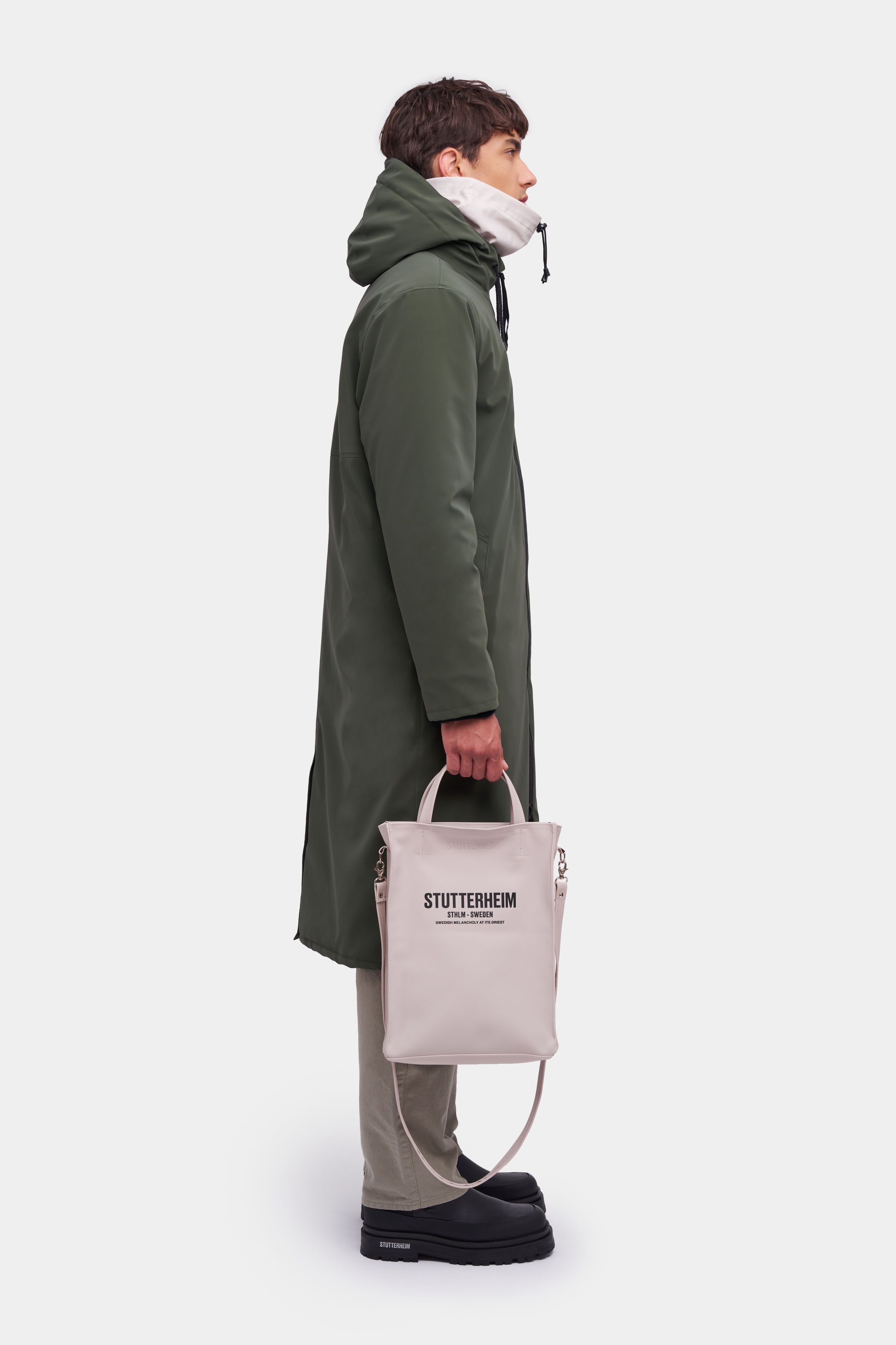 Stockholm Long Winter Suede Jacket Dark Green - 3