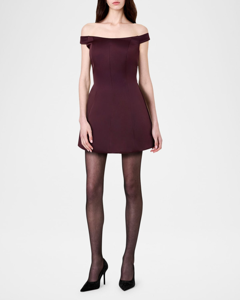 NICHOLAS Lilly Seamed Off-Shoulder Mini Dress outlook