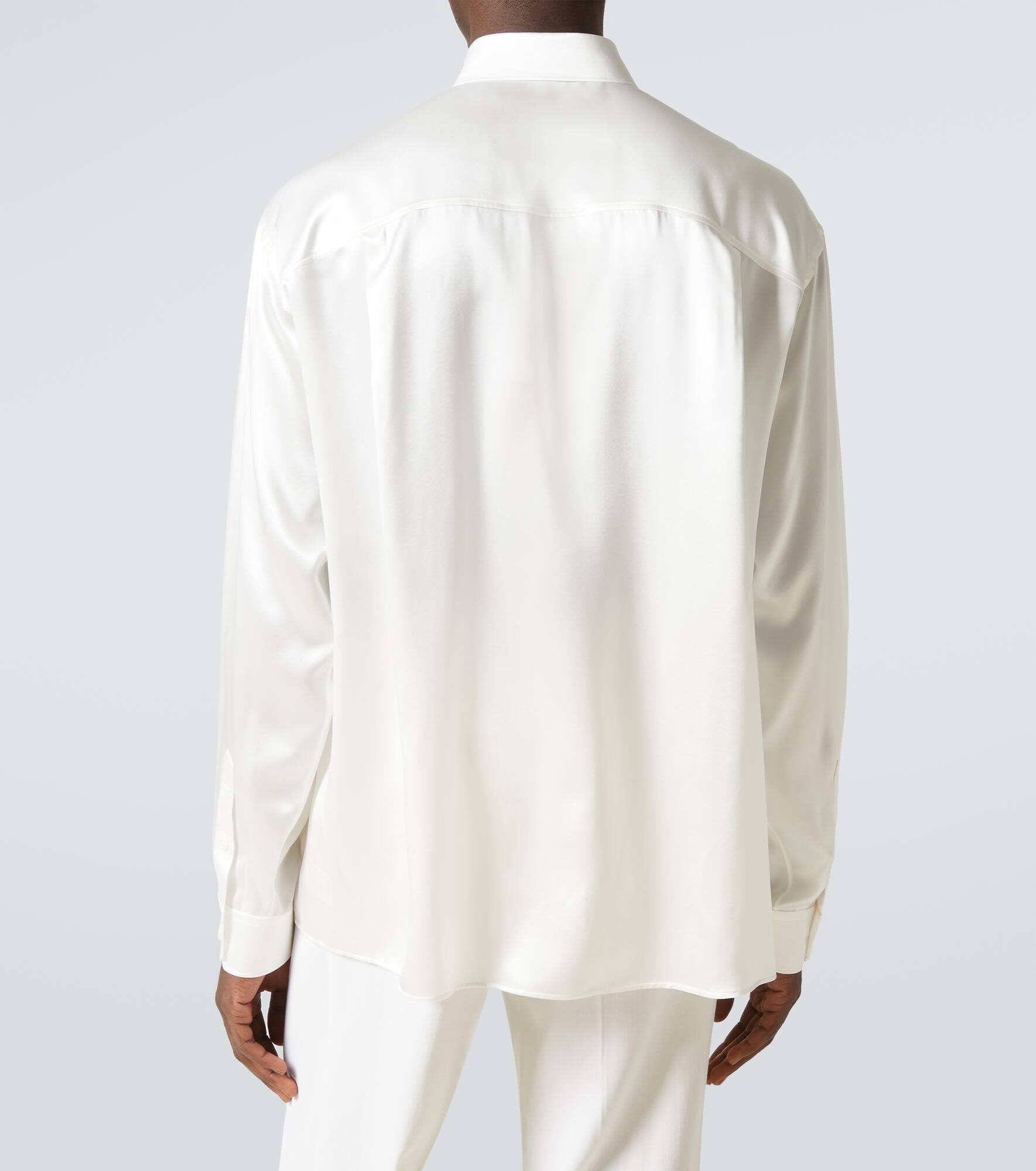 Silk satin tuxedo shirt - 4