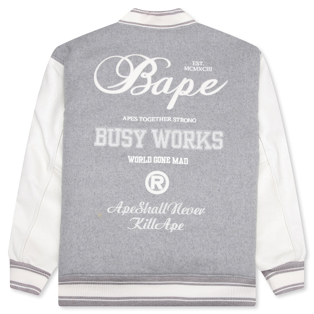 BAPE VARSITY JACKET - GREY - 2