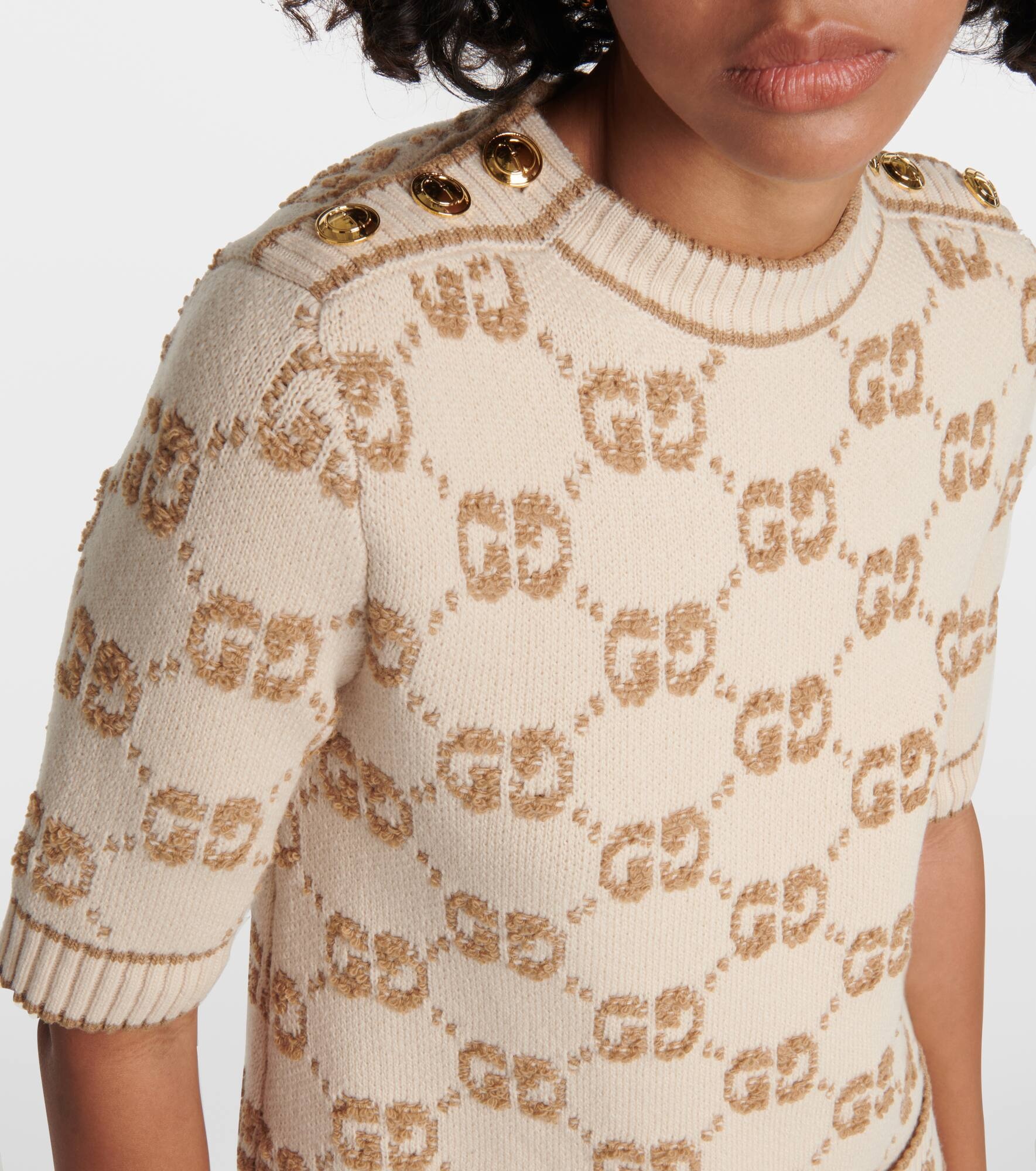 GG jacquard wool bouclé minidress - 4