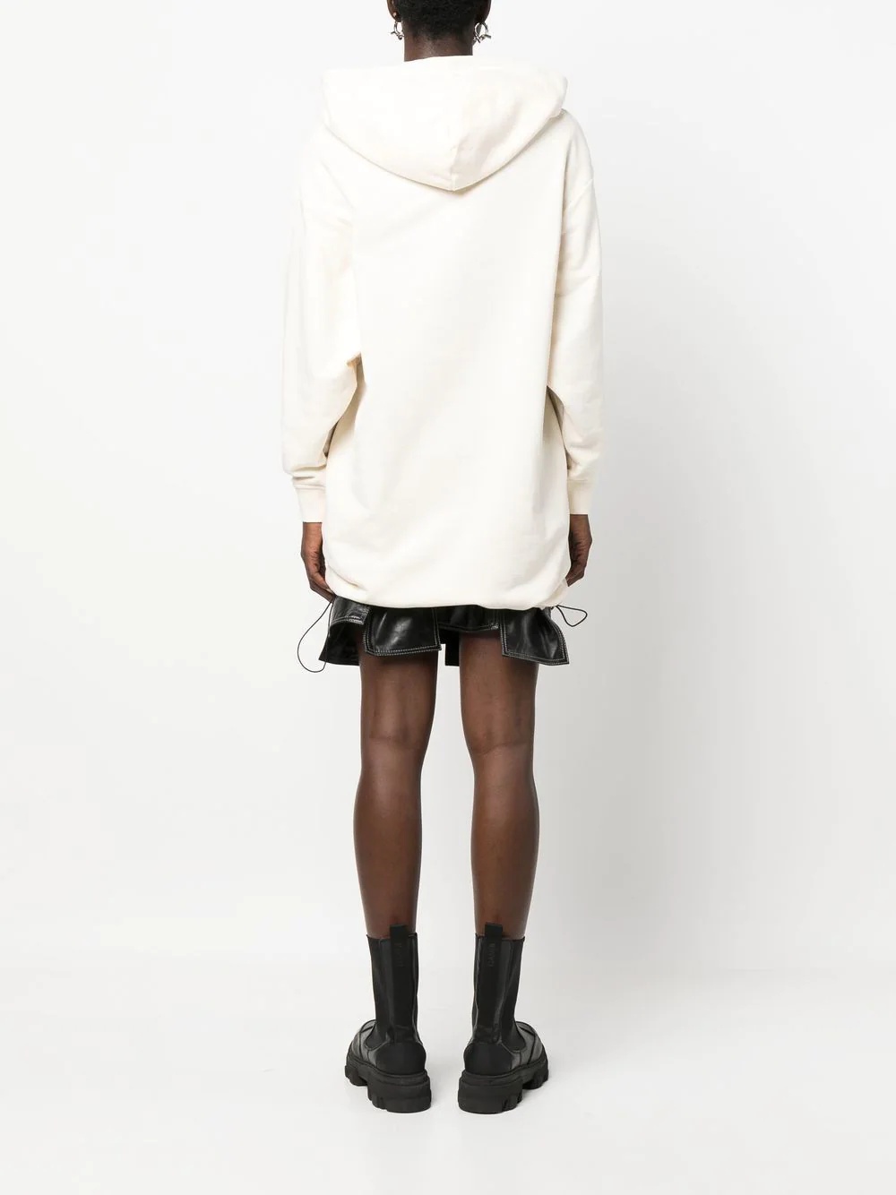 logo-print hooded dress - 4