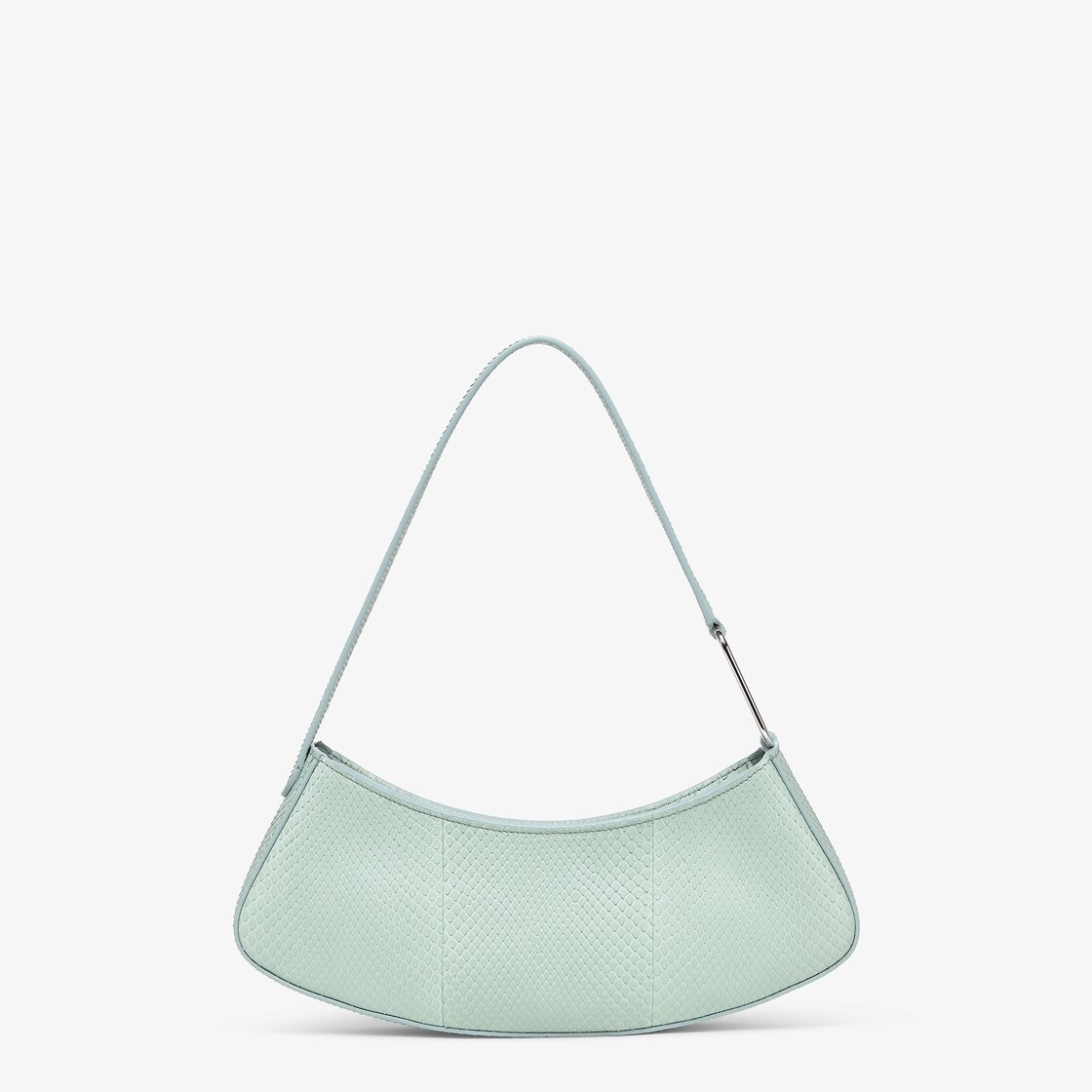 Mint green python leather pouch - 3