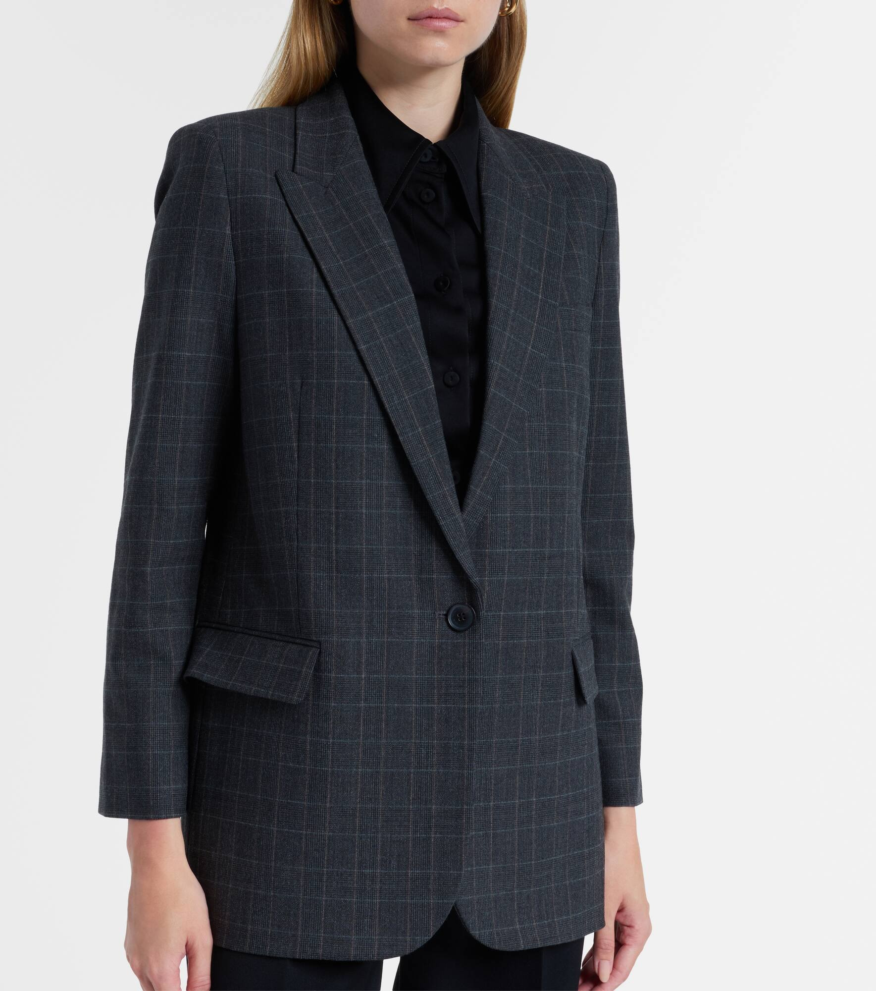 Diane checked wool-blend blazer - 6