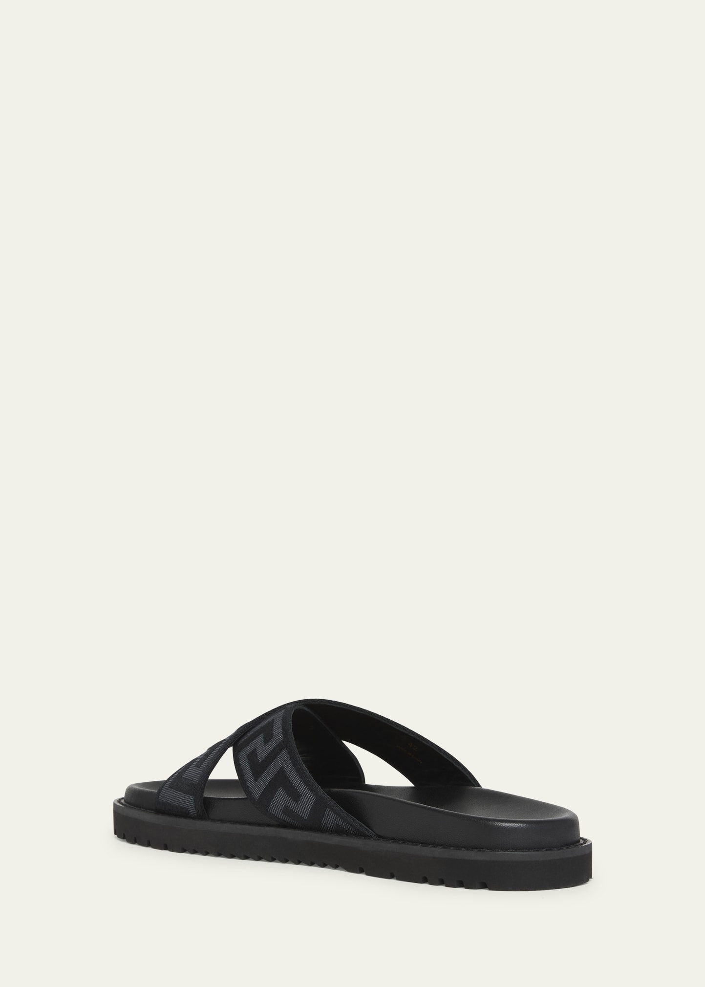 Men's Greek Key Crisscross Slide Sandals - 4