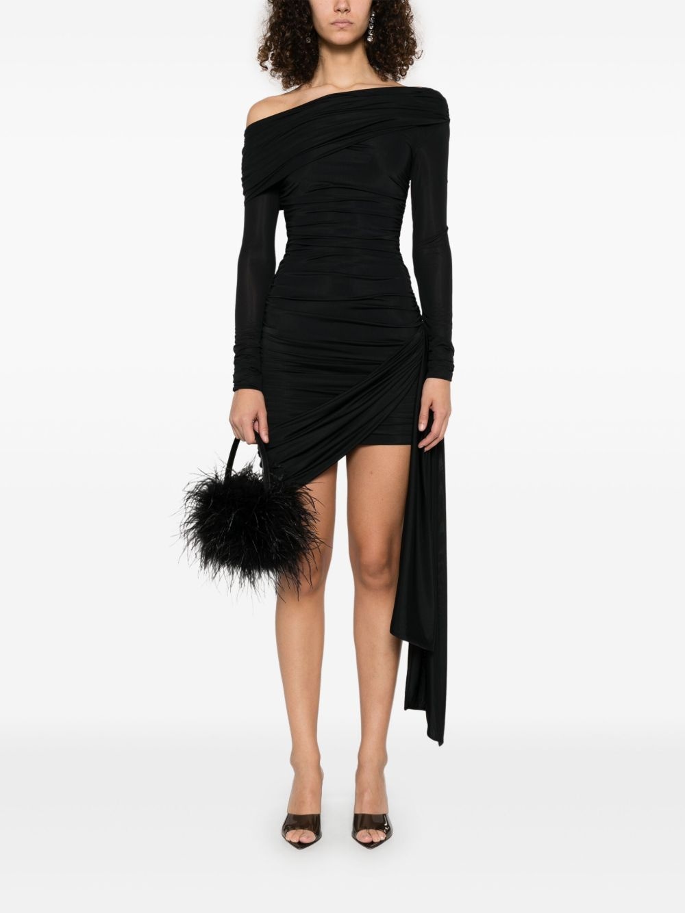 sash-detail draped mini dress - 2