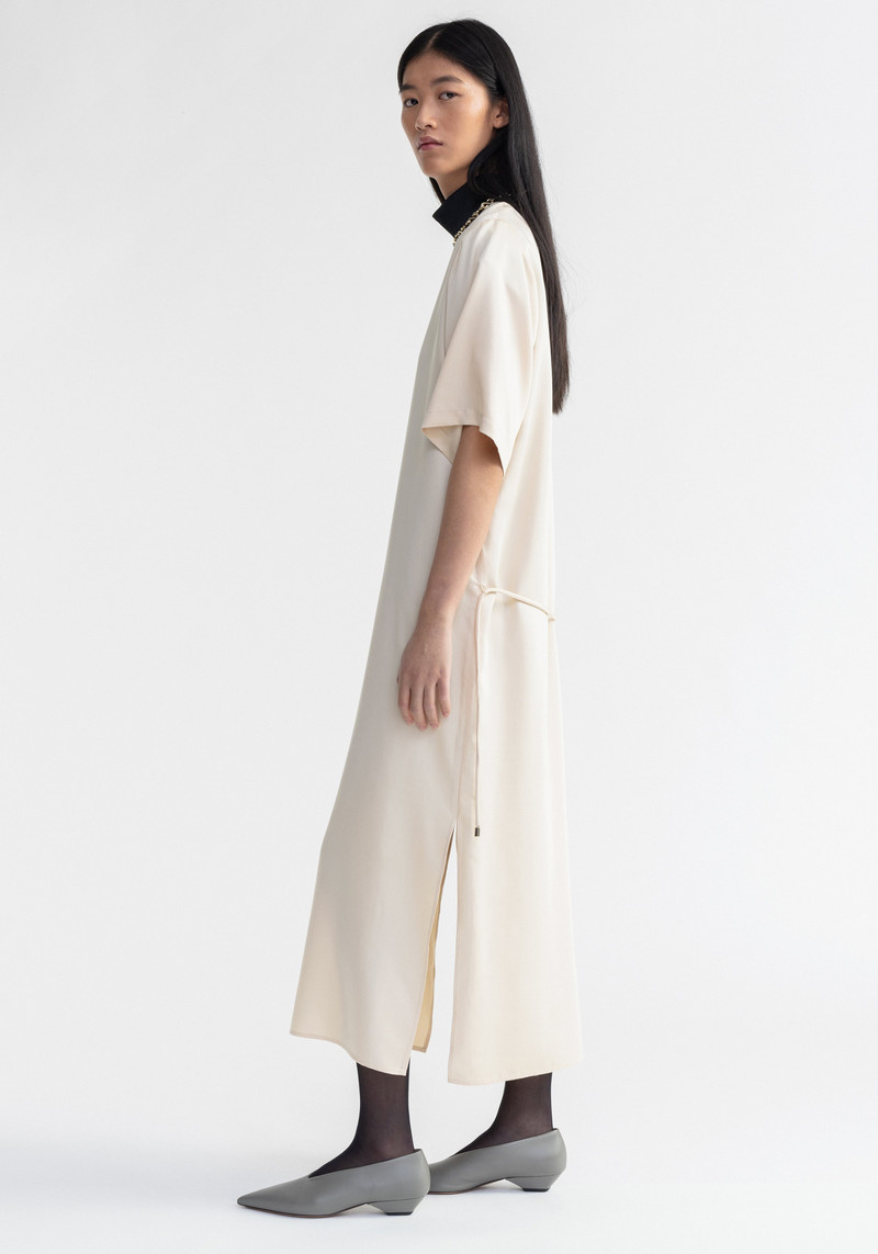 EVE Cupro maxi dress with belt 1