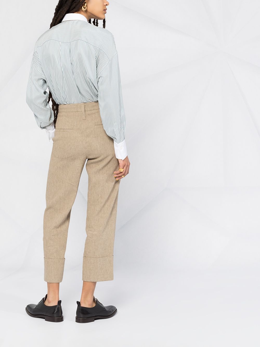 cropped straight leg trousers - 6