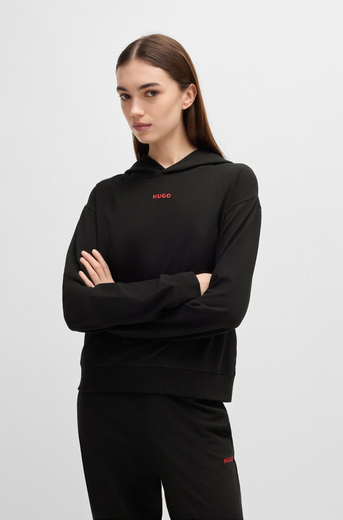 STRETCH-JERSEY HOODIE WITH LOGO PRINT - 2