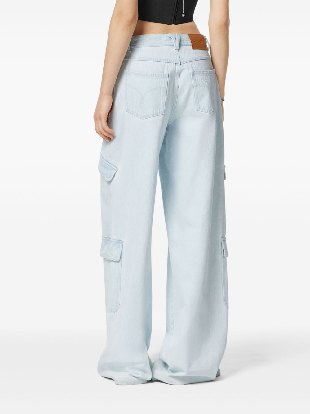 wide-leg cargo jeans - 4