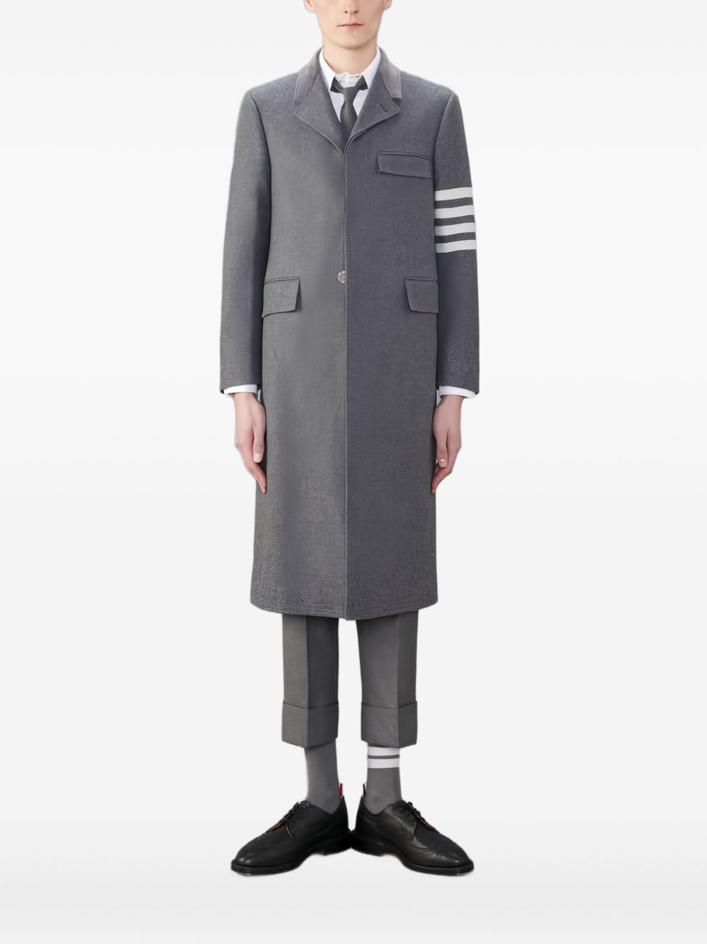four-bar single-breasted coat - 1