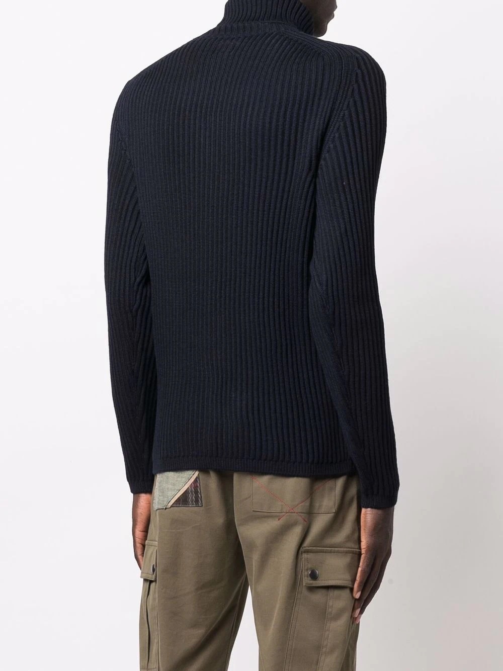 logo-patch roll neck jumper - 4