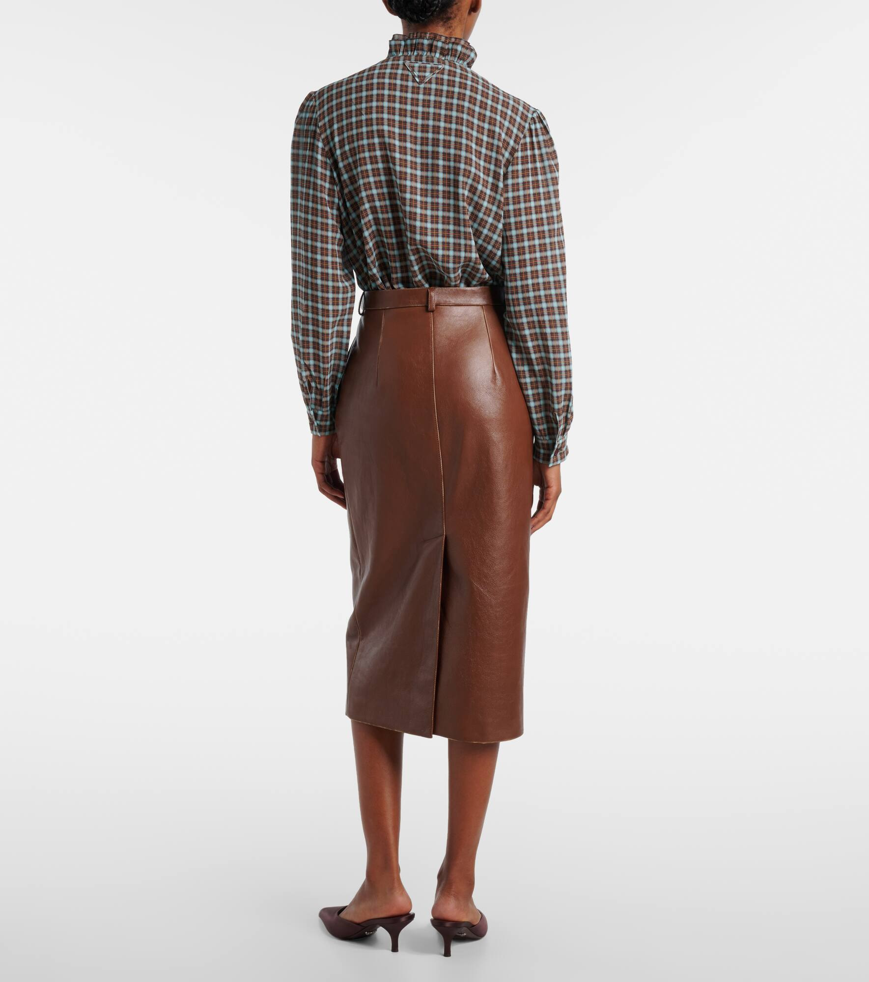 Leather pencil skirt - 3