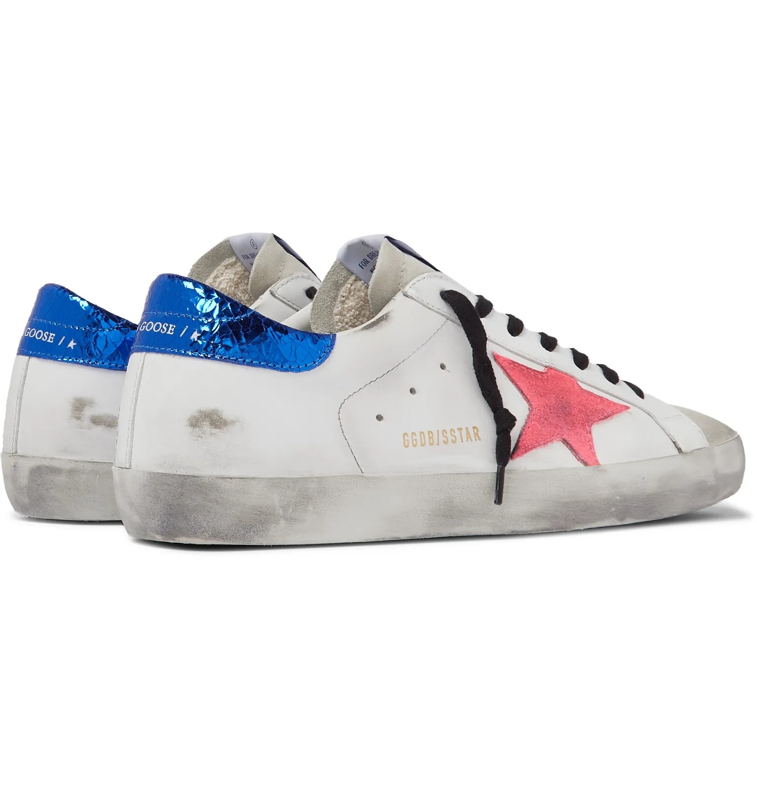 Superstar Distressed Leather and Suede Sneakers - 5