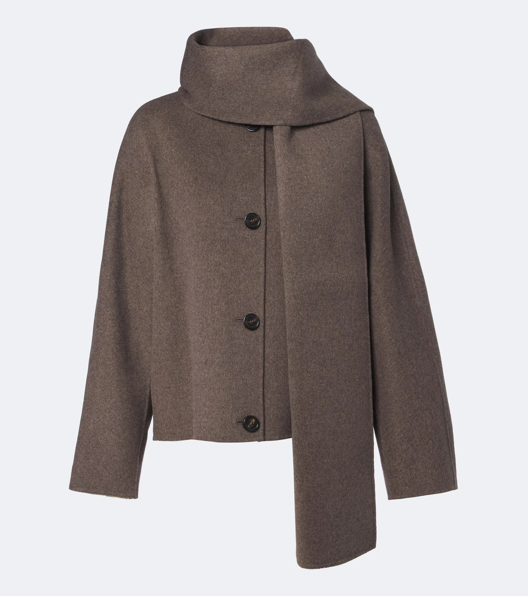 Scarf-detail virgin wool jacket - 1